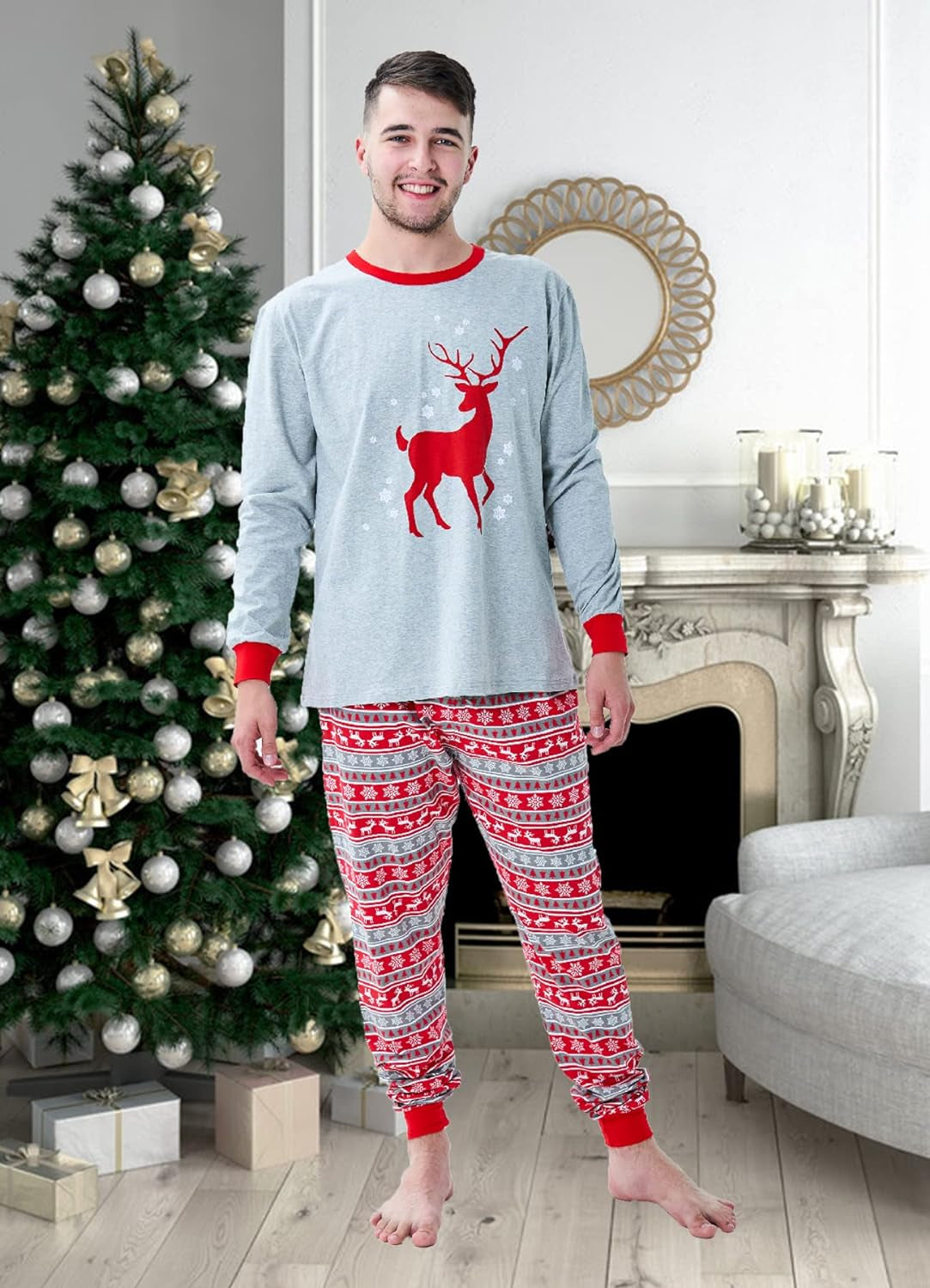 Perfect Christmas Family Matching Reindeer Pajamas Holiday Pajamas Snowman Sleepwear Christmas Pjs