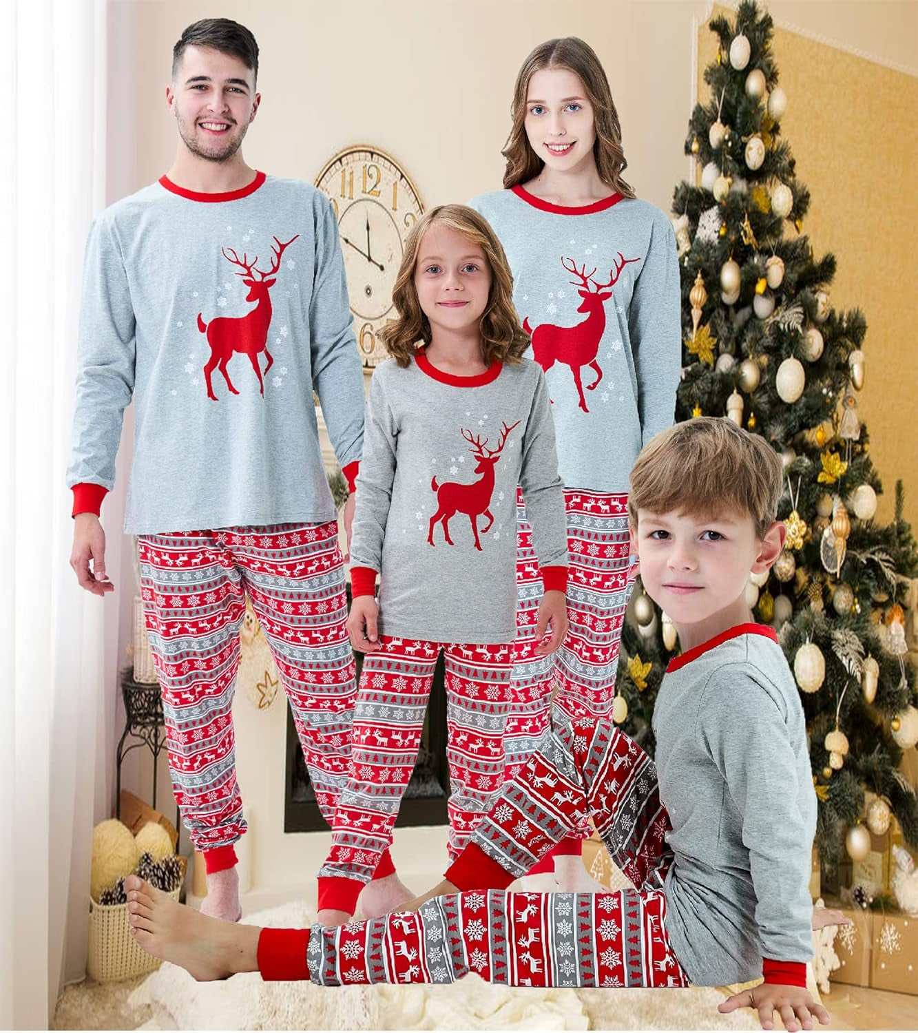 Perfect Christmas Family Matching Reindeer Pajamas Holiday Pajamas Snowman Sleepwear Christmas Pjs