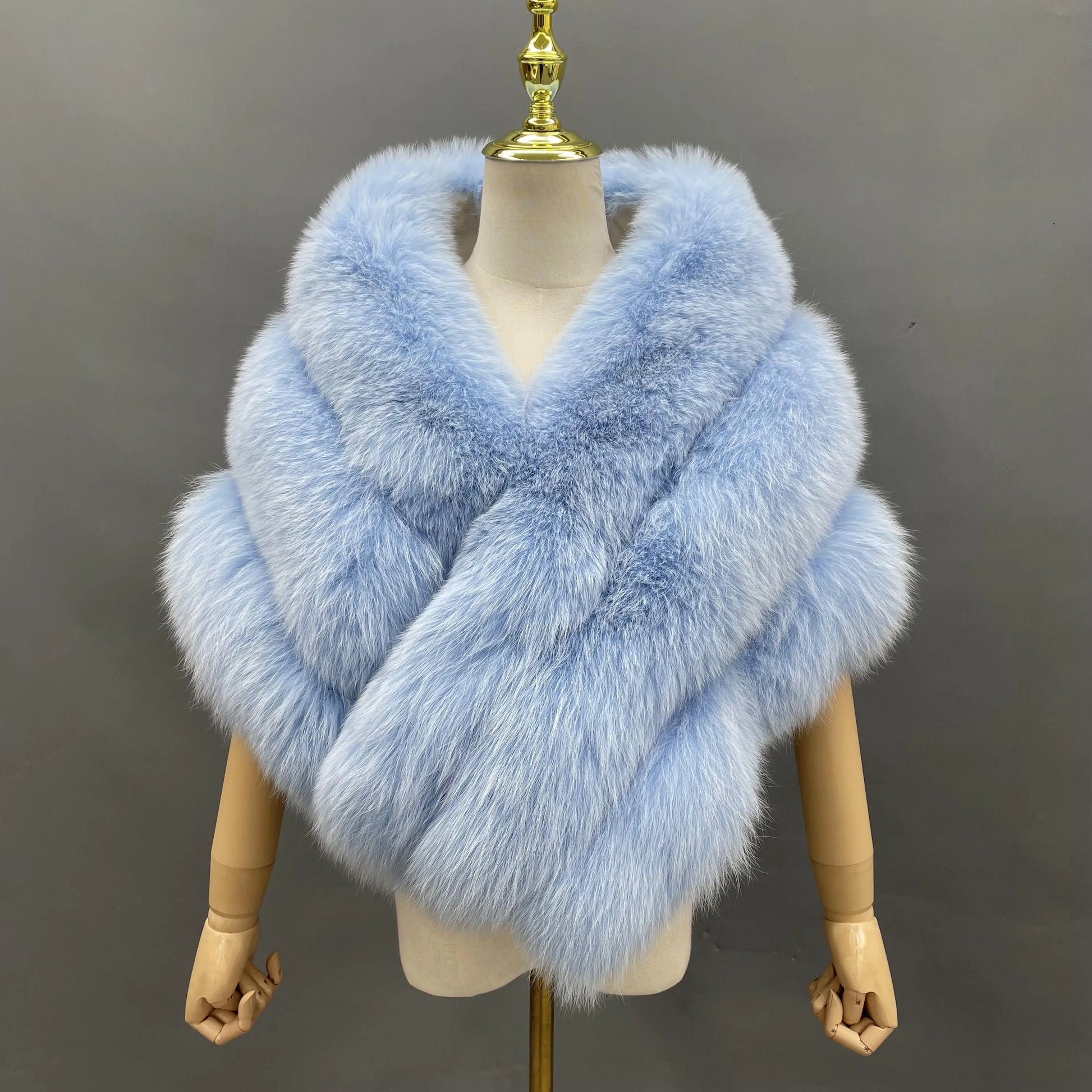 Janefur Woman Fox Fur Shawl Fluffy Fur Cape Natural Fur Poncho Fur Lady Scarf Wrap Coat Shawl Wedding Party Clothing